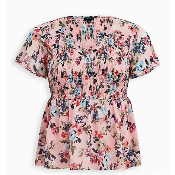 NWT TORRID FLORAL PEPLUM TOP - Picture 5 of 8